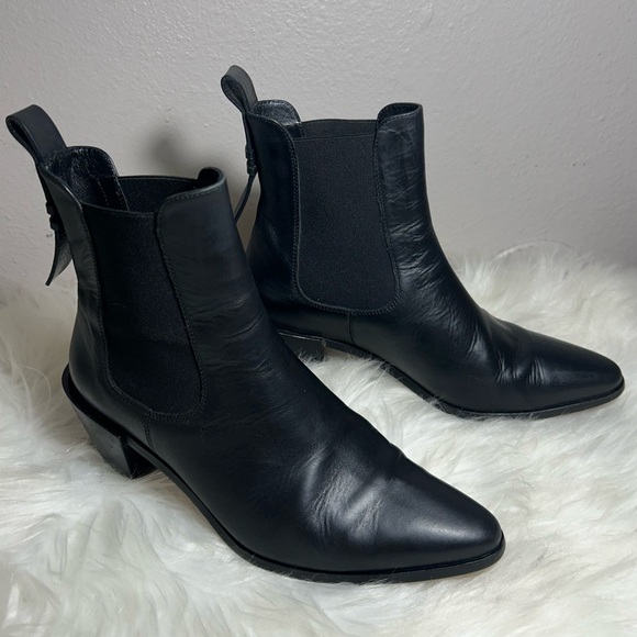 FRAME BLACK LEXINGTON CHELSEA LEATHER BOOT Size US6 1/2 - EU36 1/2 - Picture 4 of 12
